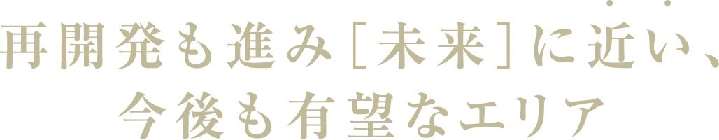 再開発も進み未来に近い今後も有望なエリア