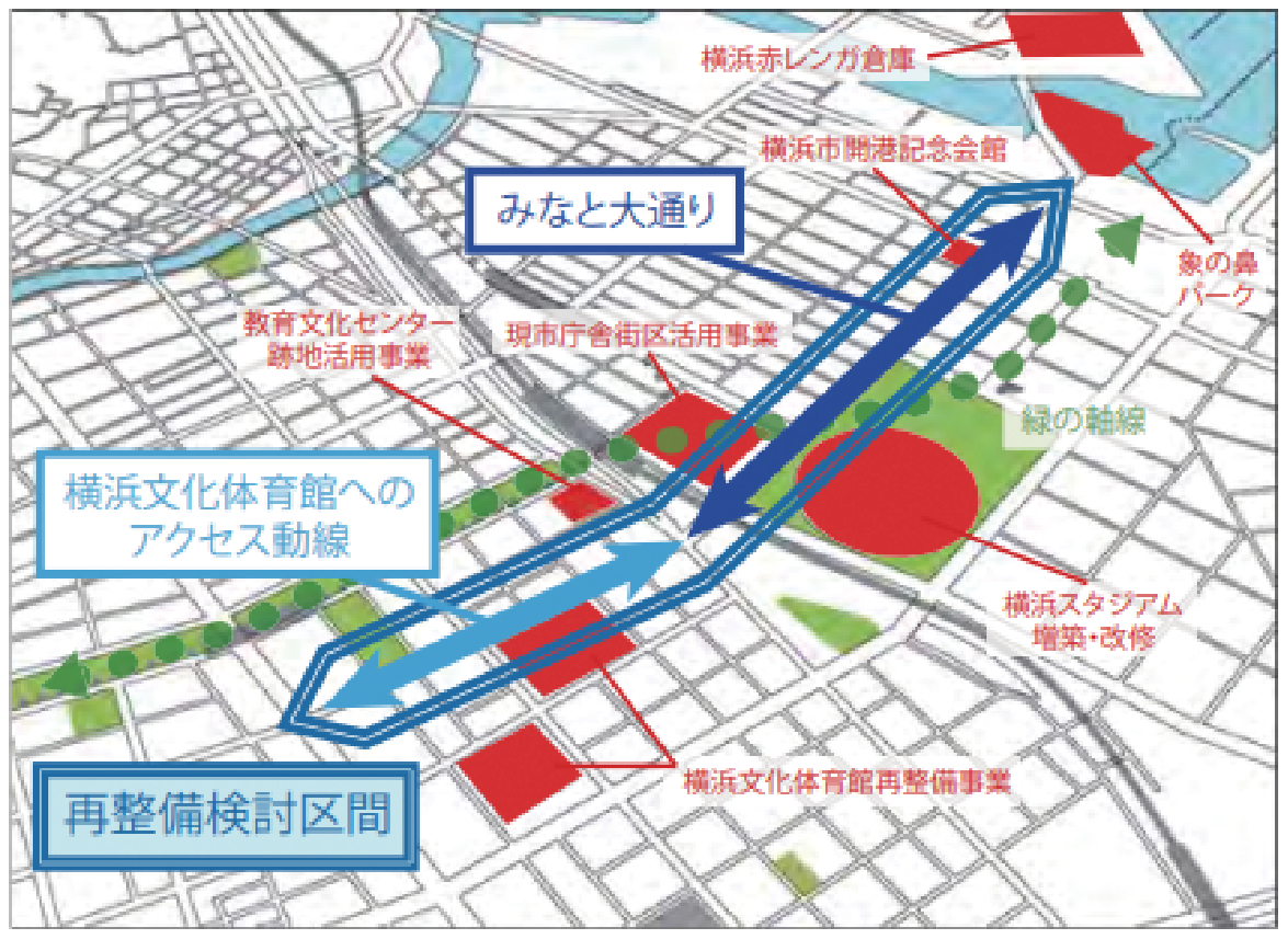 関内側エリアと関外側エリアmap